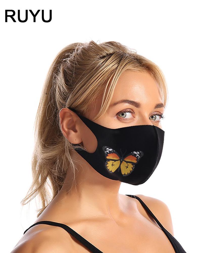 

Butterfly Print Breathable Face Mask, Style2
