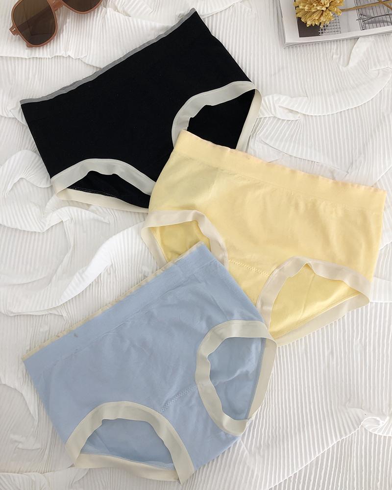

Set Colorblock High-Cut Full Coverage Stretch Cool Underwear Panty, Blue