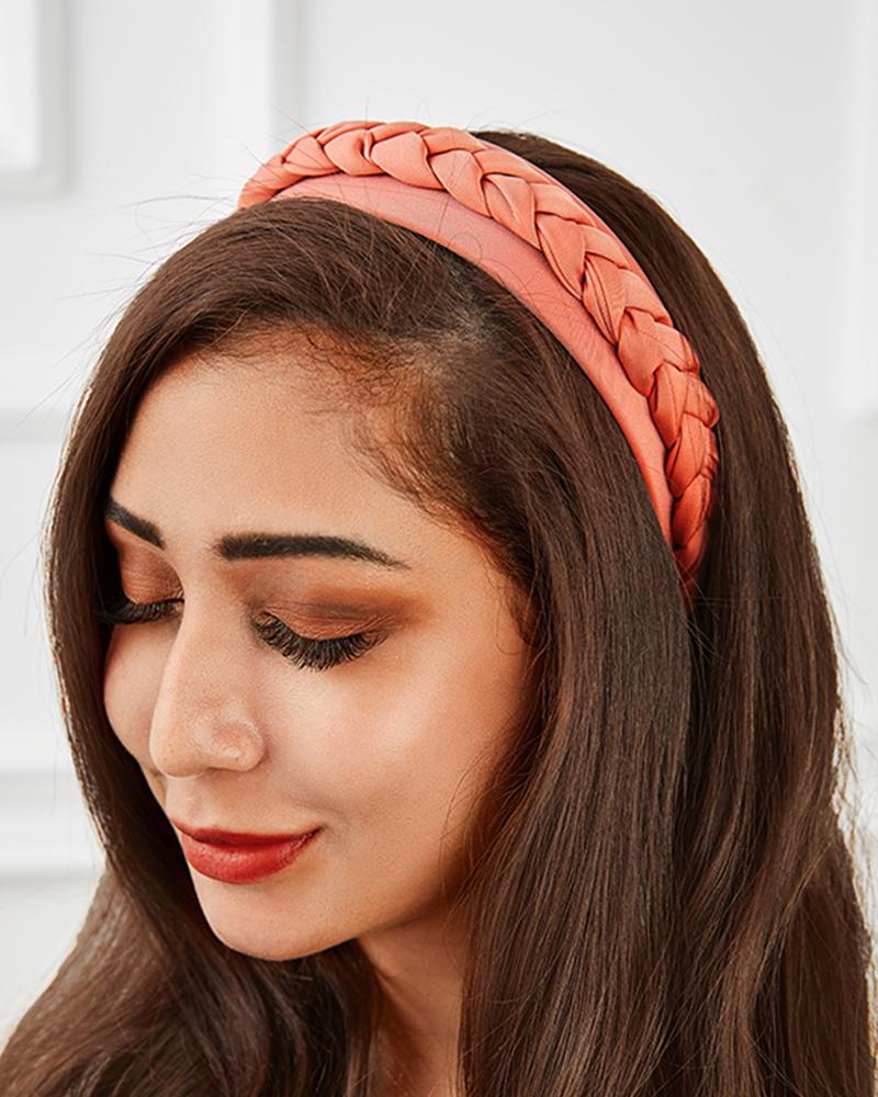 

Braided Headband Wide Twisted Knotted Headband Weaving Shape Headband Hair Hoop Accessory, Red
