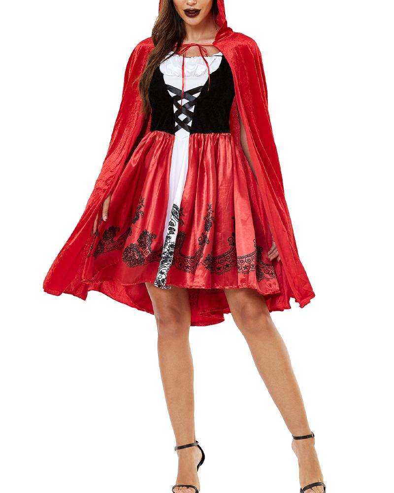 

Halloween Little Red Riding Hood Costume Set Carnival Party Cosplay