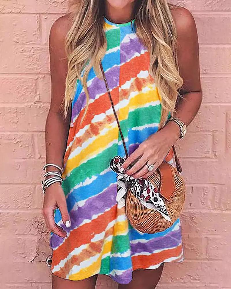 

Tie Dye Print Swing Dress, Multicolor