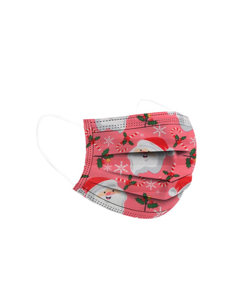 

Set Christmas Print Disposable Face Mask, Pink