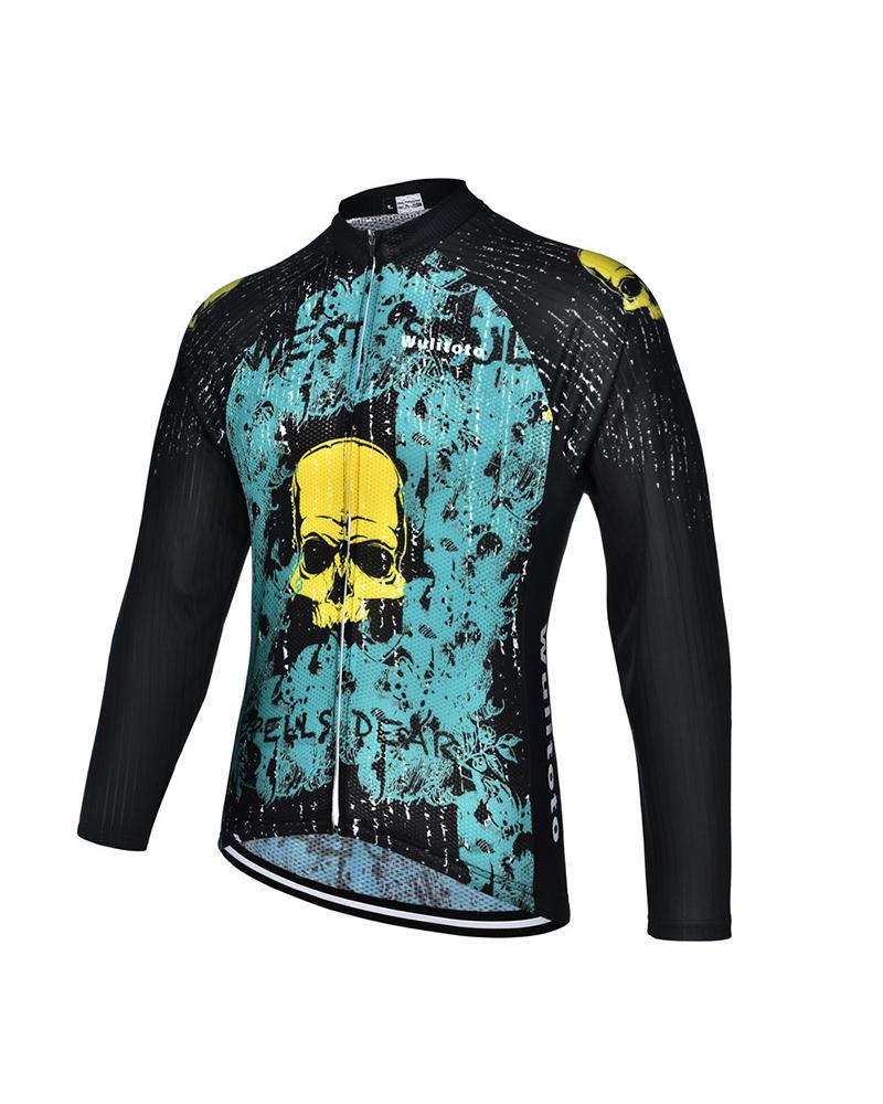 

Skeleton Patterns Print Long Sleeve Skinny T-shirts, Green