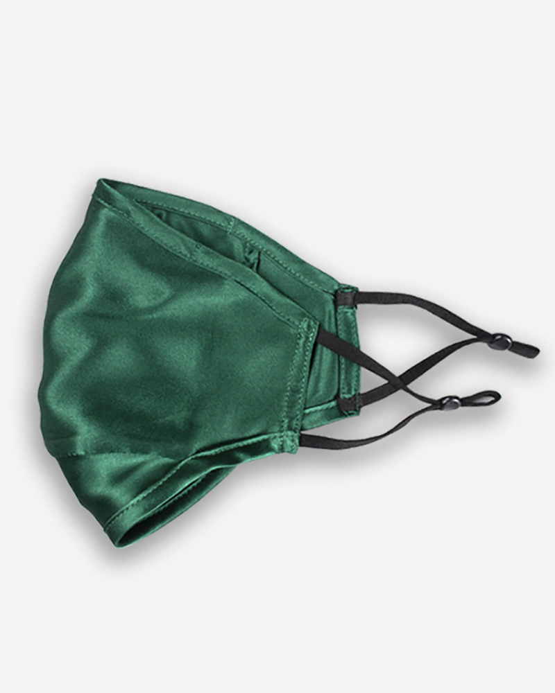 

Solid Breathing Washable Silk Face Mask (1 filters as gift), Green