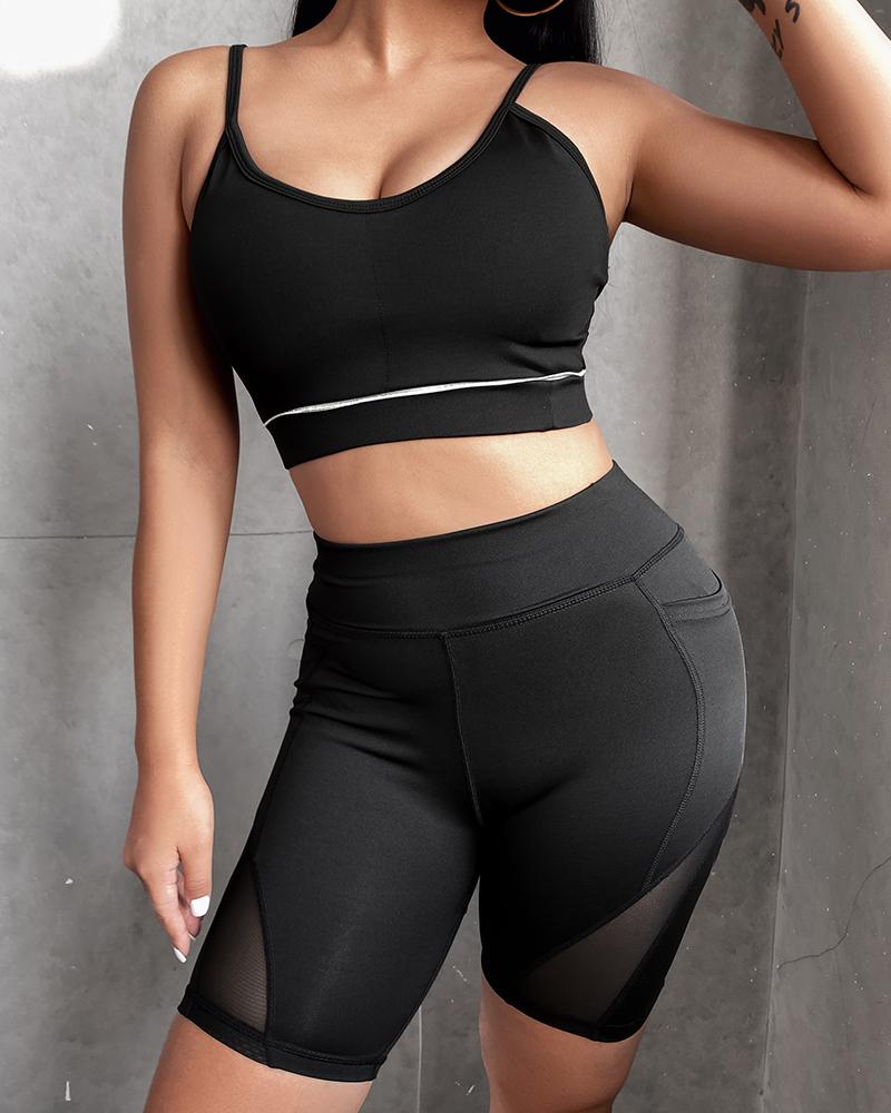 

Colorblock High Waist Butt Lifting Active Set, Black