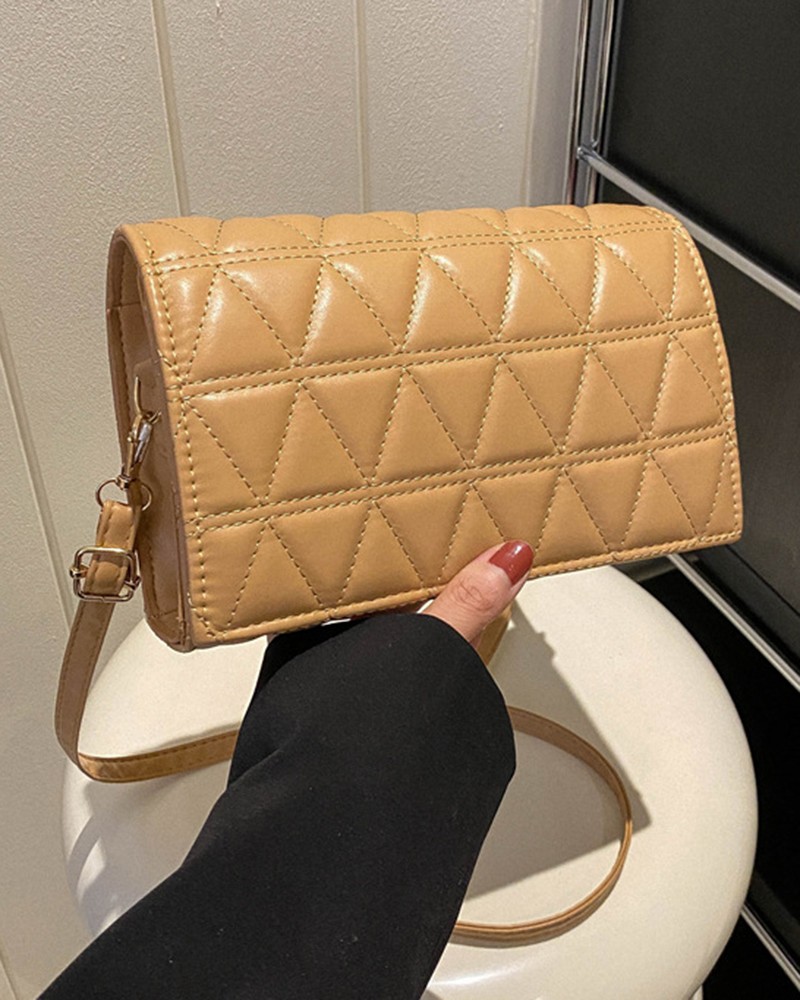 Argyle Quilted Flap Crossbody Bag