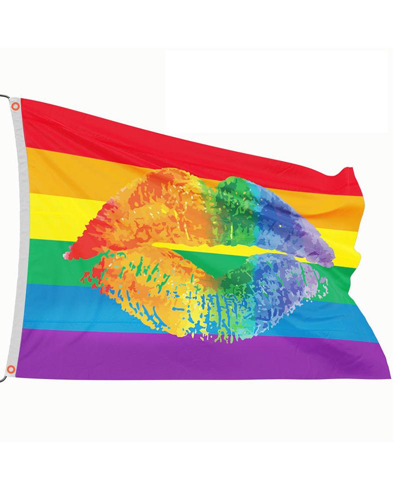 

1pc Rainbow Stripe Graphic Pride Month Decoration Flag, Style6