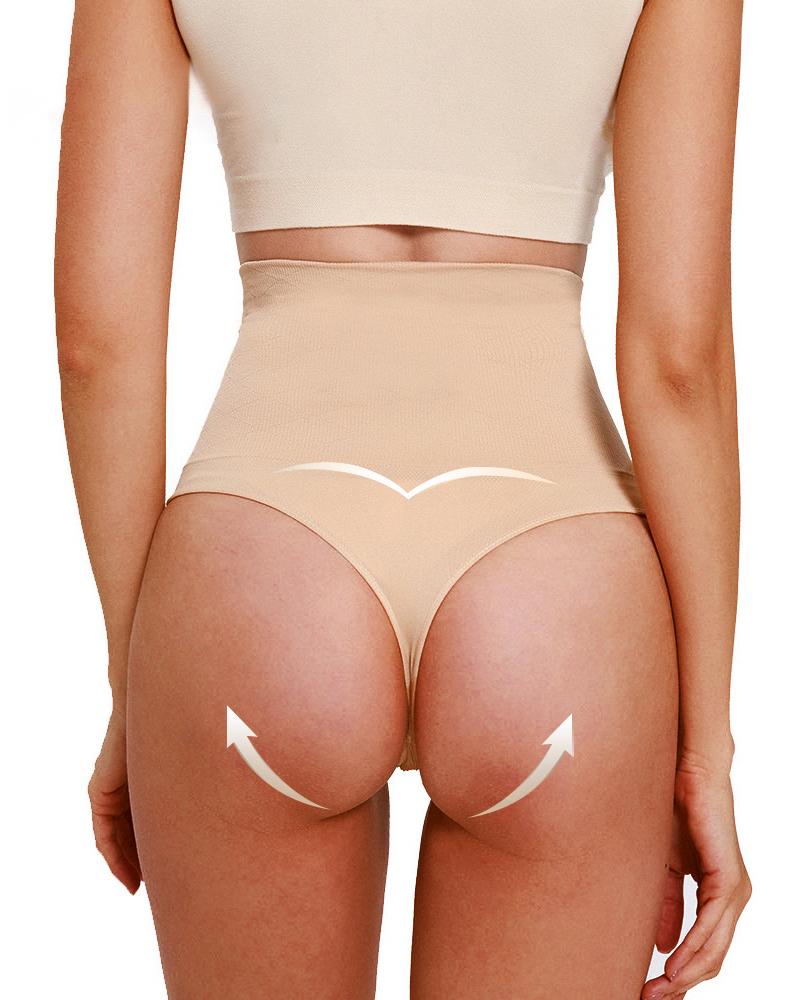 

High Waist Body Shaper Underwear Postpartum Tummy Control Shapewear Butt Lifting Panty, Apricot