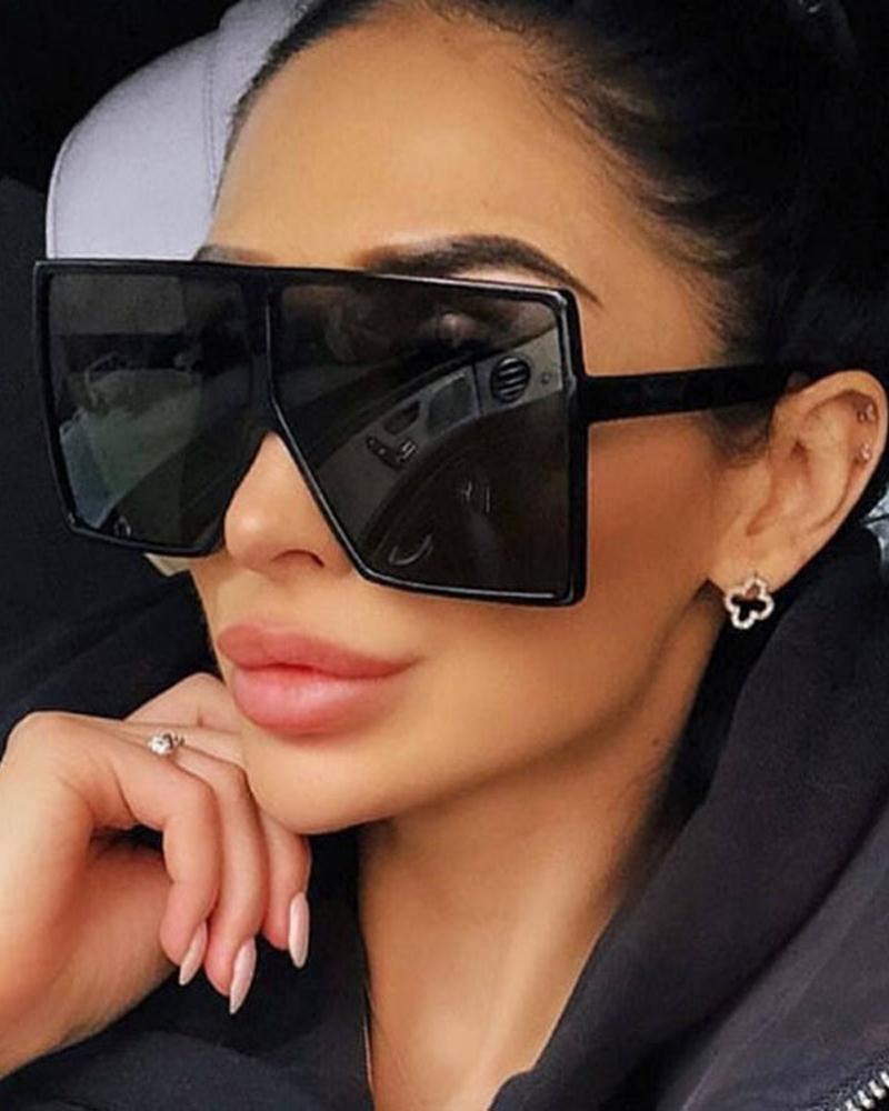 

1Pair Ombre Lens Flat Top Fashion Sunglasses, Black