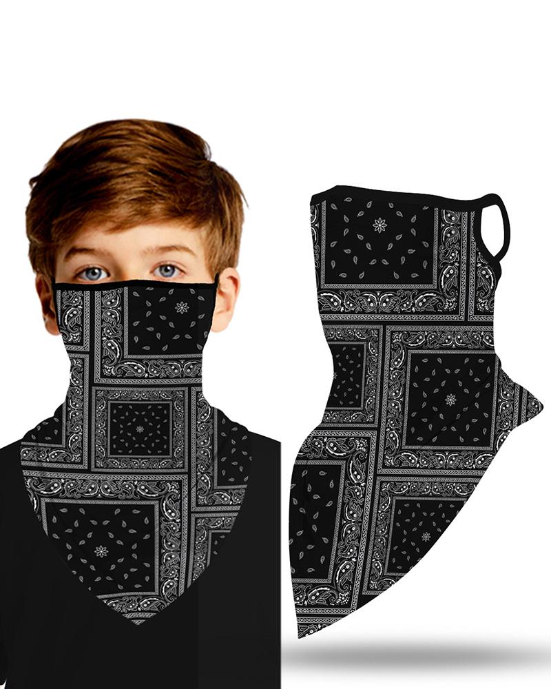 

Print Breathable Ear Loop Face Cover Windproof Outdoors For Children, Black