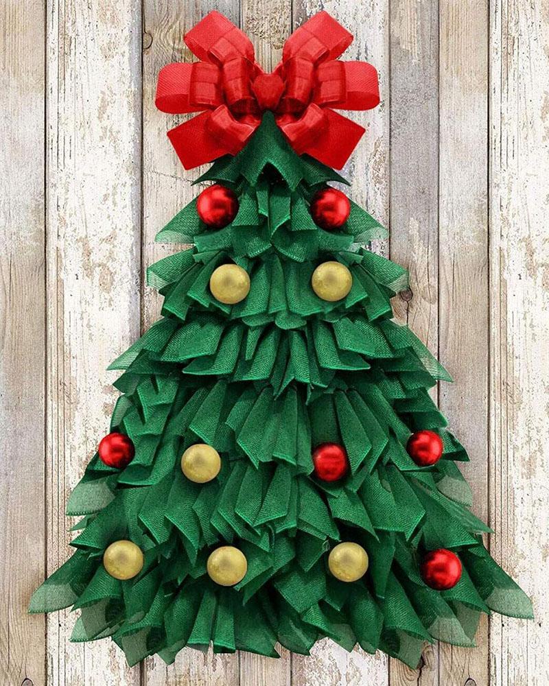 

Christmas Wreath Large Christmas Tree Wreath Home Front Door Window Wall Ornament Wreaths, Green
