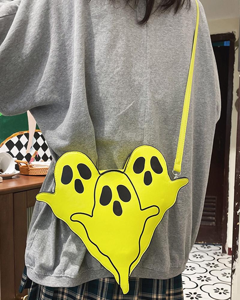 

Halloween Ghost Shaped Funny Crossbody Shoulder Bag, Yellow