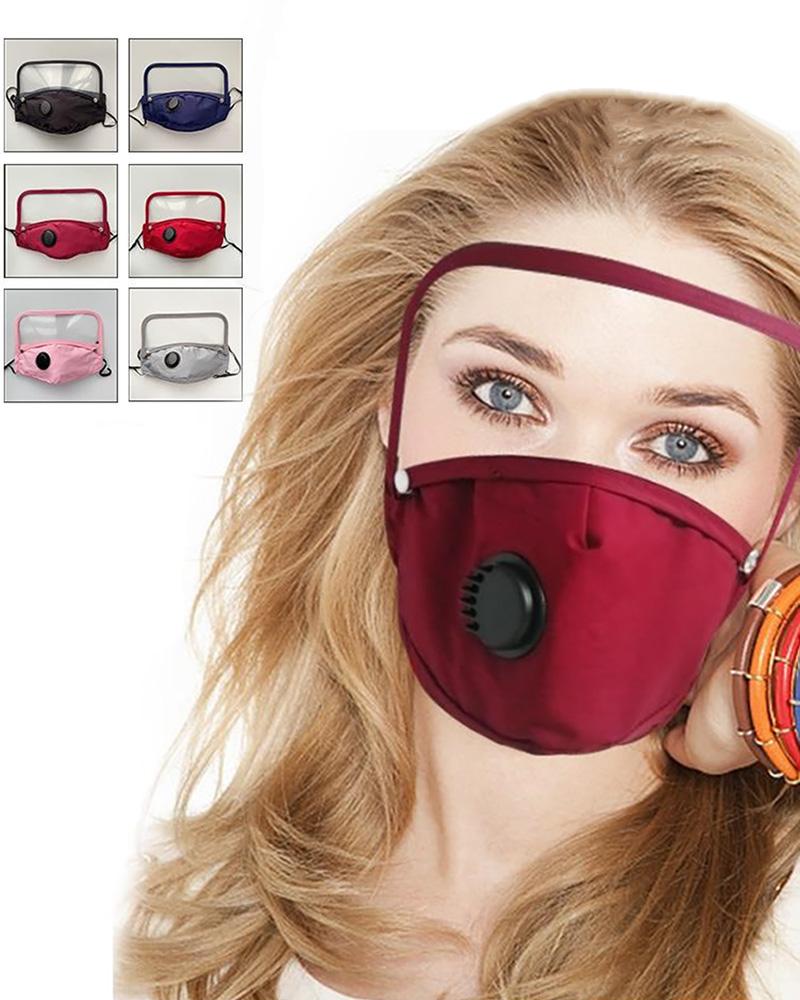 

Detachable Valve Face Mask With Eyes Shield, Red