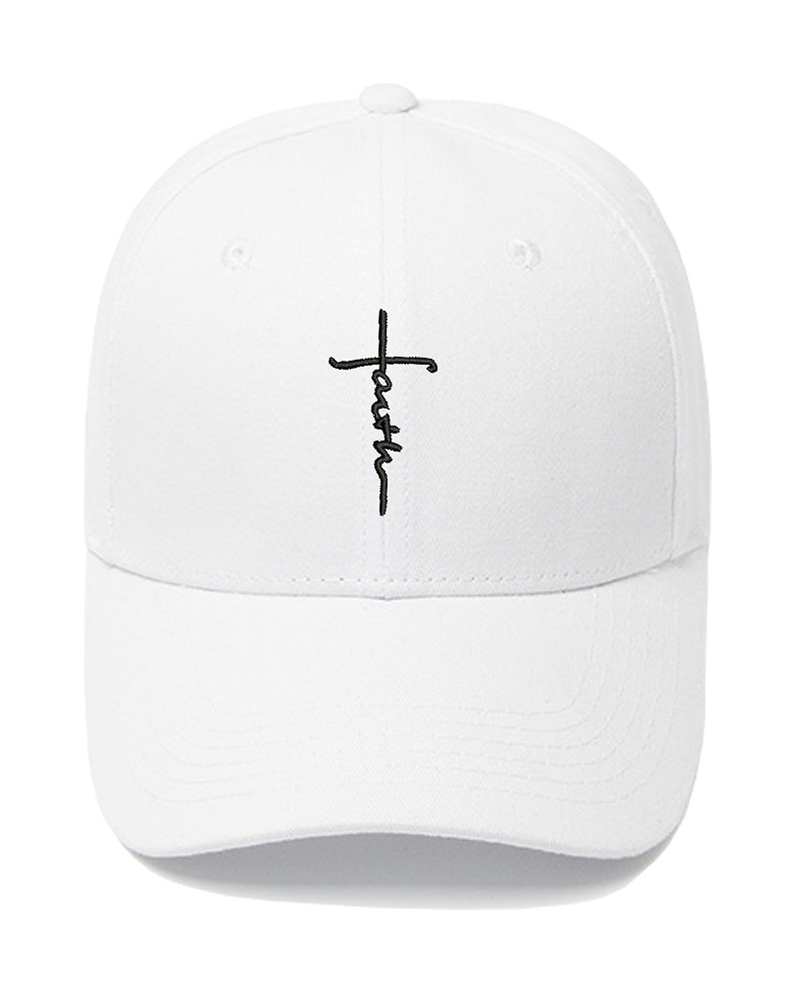 

Faith Embroidery Baseball Cap, White