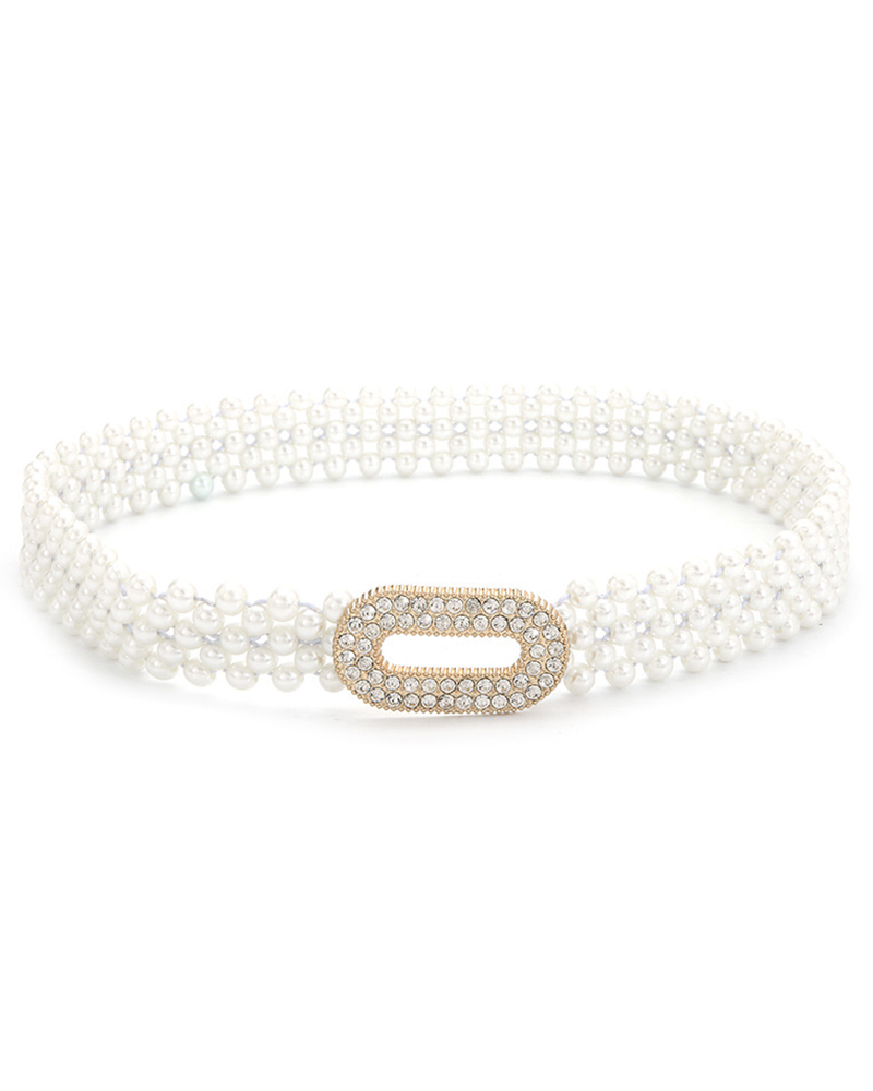 

1pc Faux Pearl Beaded Multi-layer Belt, Style3