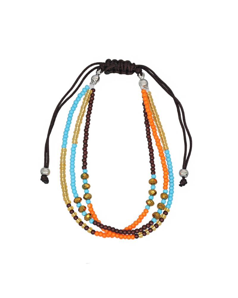 

Boho Colorful Beaded Adjustable Bracelet, Yellow