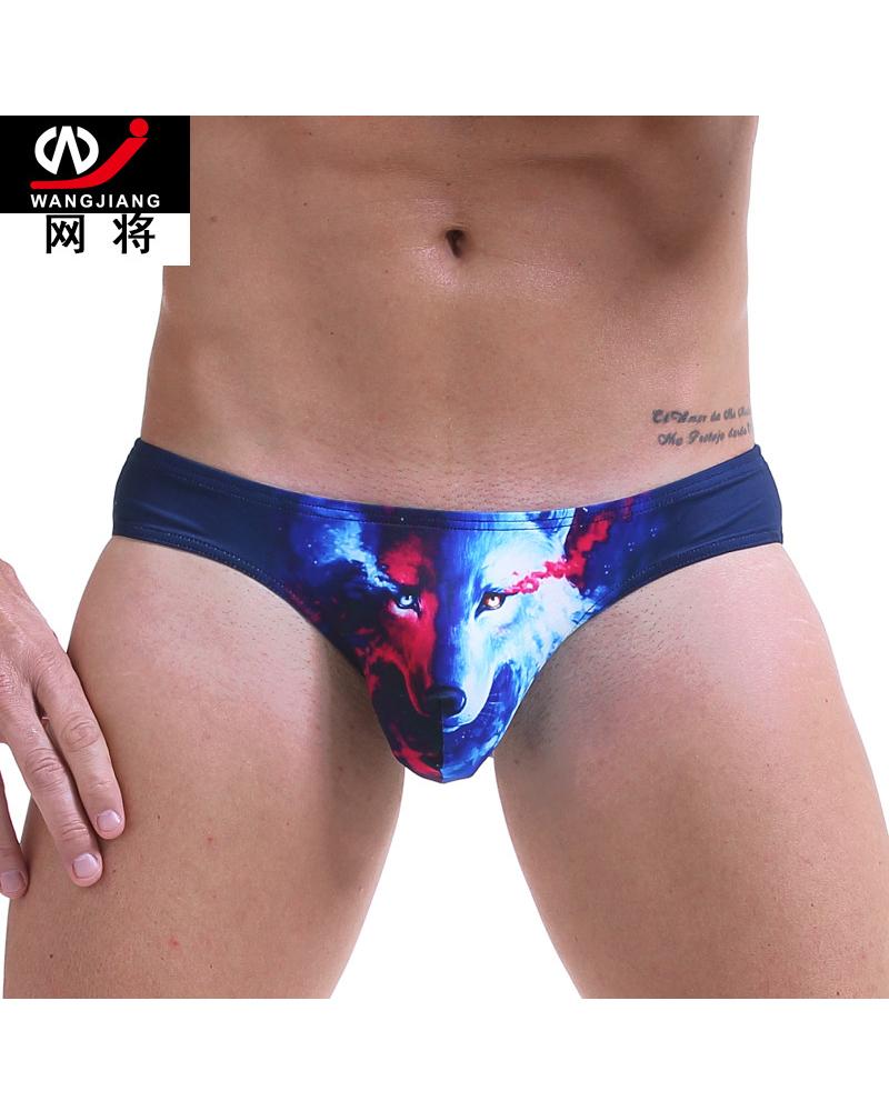 

3D Wolf Print Skinny T-string Panties Underwear, Style1