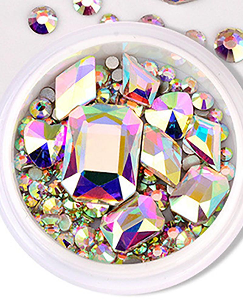 

1 Box Oval/Rectangle/Waterdrop Design Rhinestones Nail Decoration, Style1