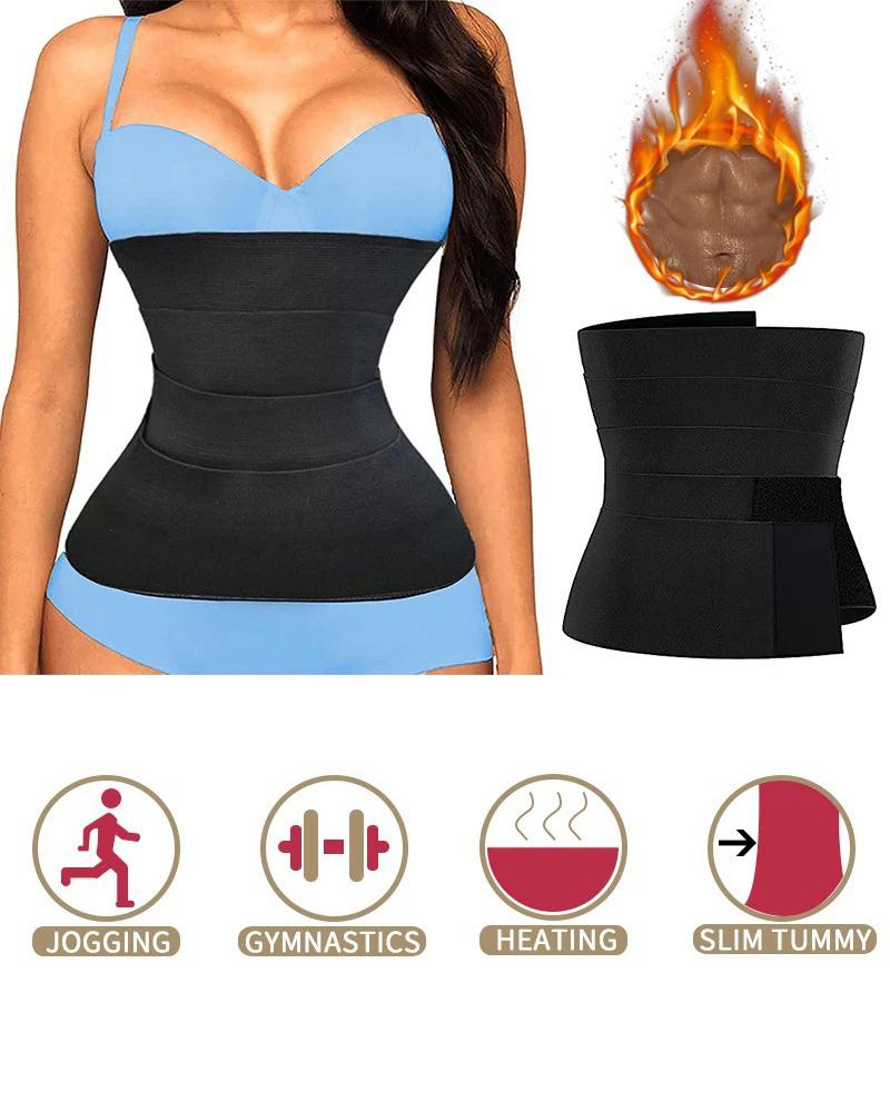 

Breathable Wrap Waist Trainer Velcro Corset Shapewear, Black