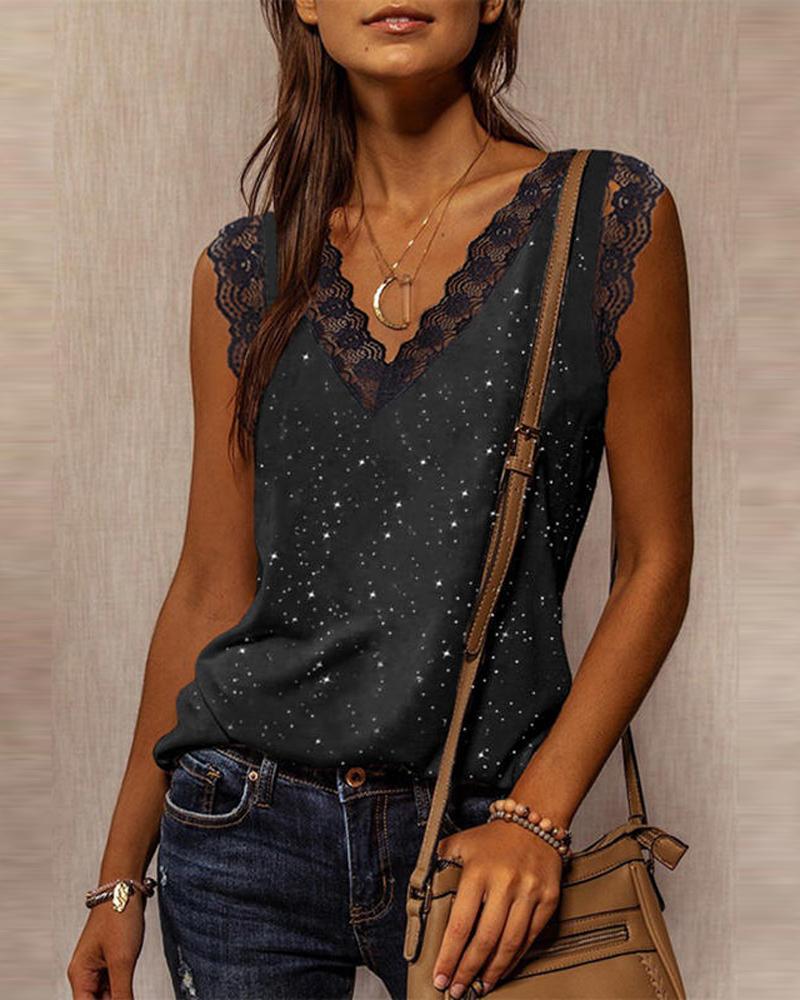 

Floral Leaf Print Casual Tank Top, Style3