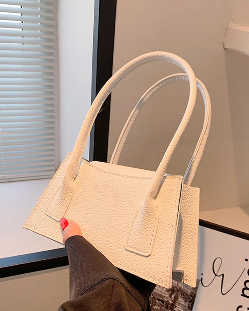 

Croc Embossed Minimalist Handbag, White
