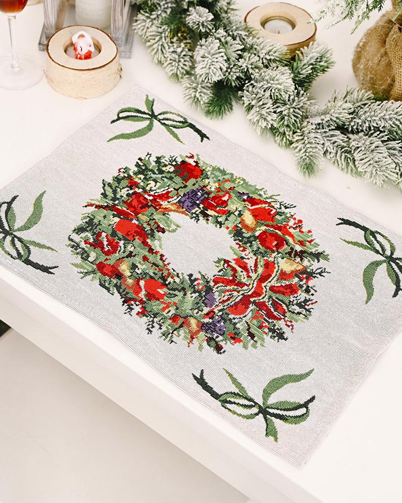 

1pc Christmas Placemat Table Mat Seasonal Winter Holiday Christmas Party Kitchen Dining Decorations, Style2
