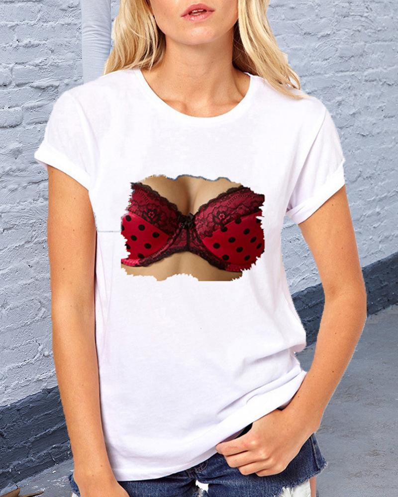 

3D Creative Print Short Sleeve T-shirt, Style3