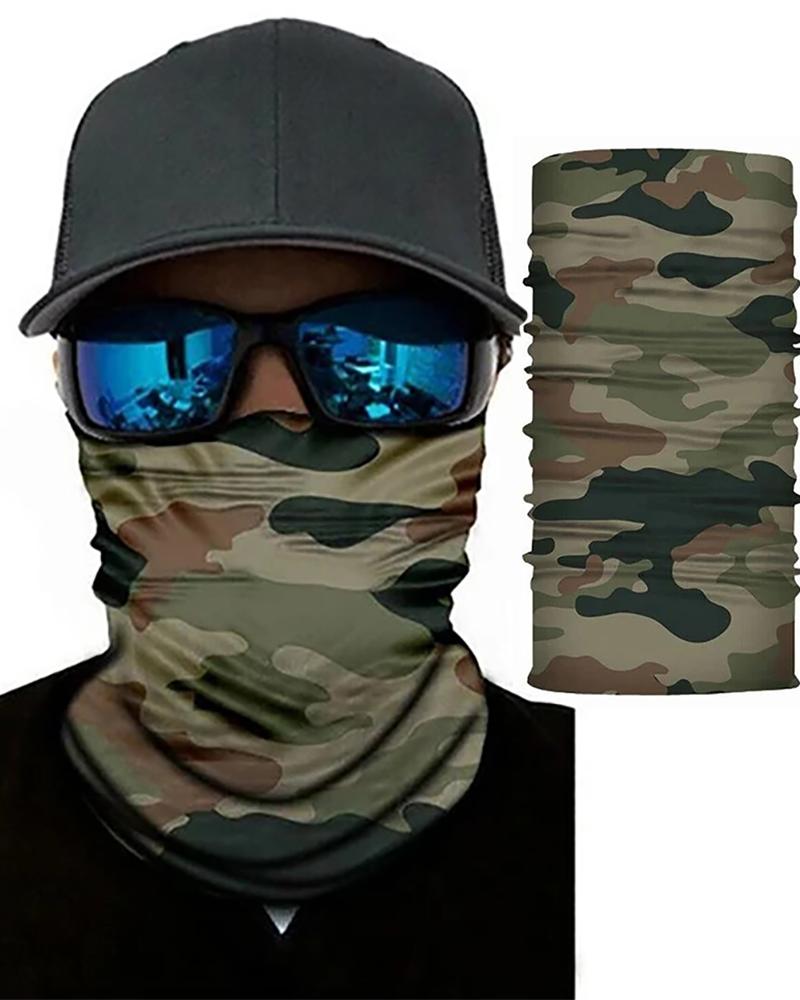 

Camouflage Print Breathable Face Bandana Magic Scarf Headwrap Balaclava, Army green