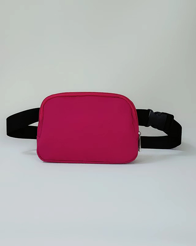 

Women's Fanny Pack Zipper Design Yoga Crossbody Belt Bag, Wine red