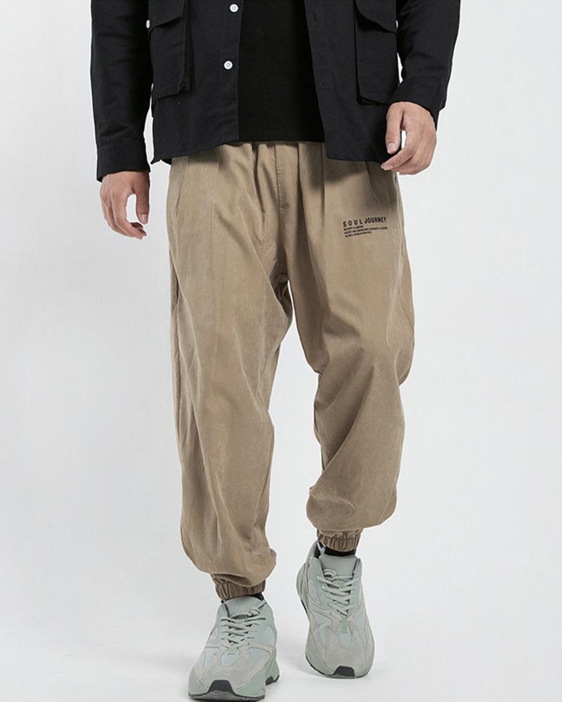 

Solid Loose Harem Pants, Khaki