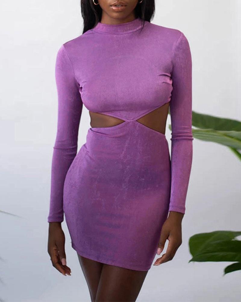 

Cut-Out Tie Backless Mini Dress, Purple