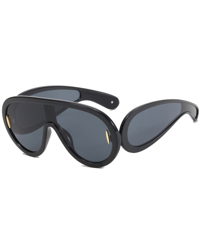 

1Pair Flat Top Vintage Trendy Sunglasses, Black