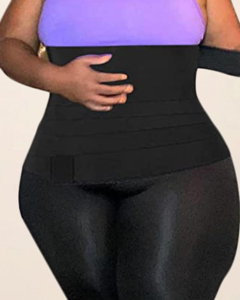 

Plus Size Tummy Wrap Shapewear Waist Trainer Waistband Sports Corset Restraint Webbing Belt Belly Shaper, Black