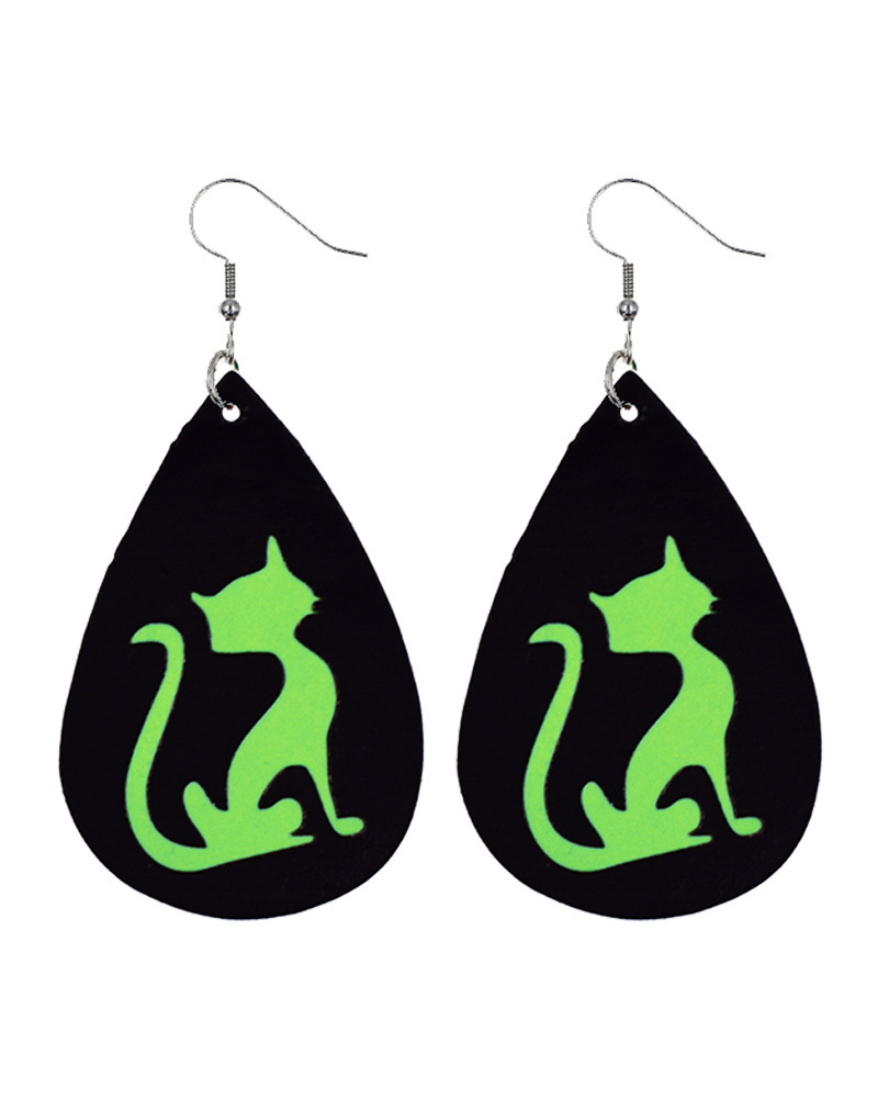 

1Pair Halloween Graphic Print Luminous Drop Earrings, Style4