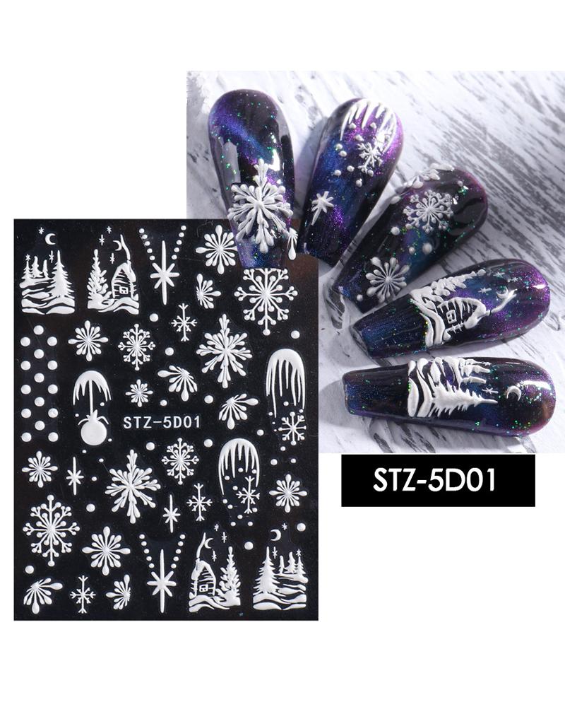 

1Sheet Christmas 5D Snowflake Nail Art Stickers, Style1