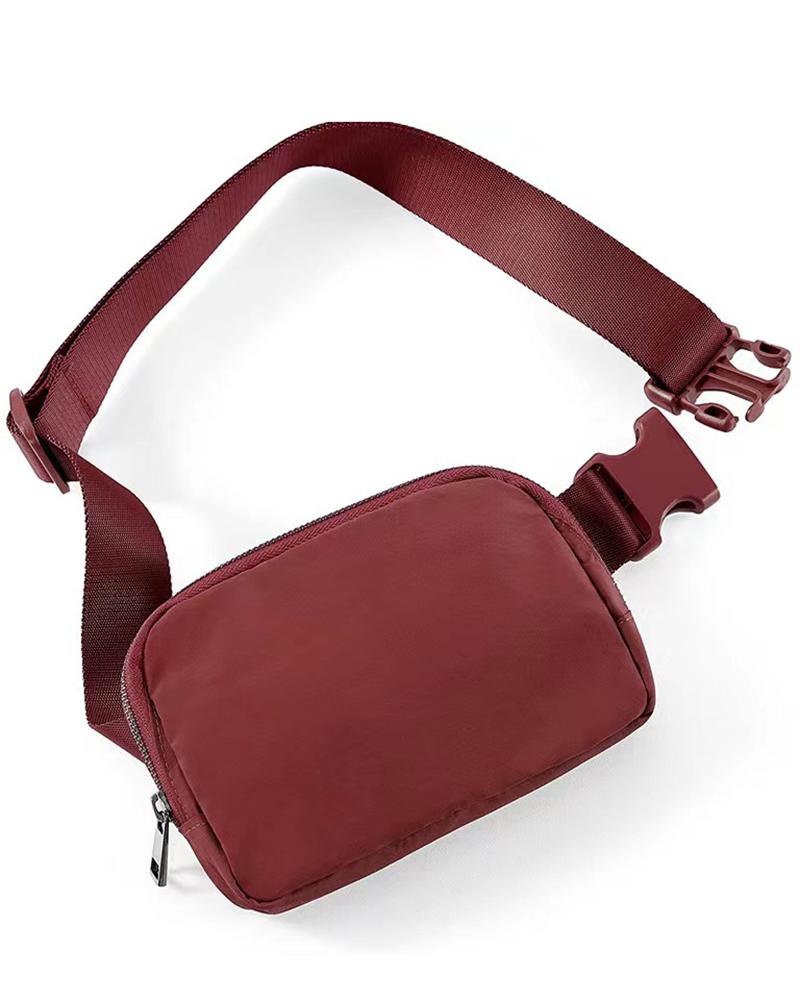 

Women's Fanny Pack Outdoor Sporty Crossbody Belt Bag, Red bean