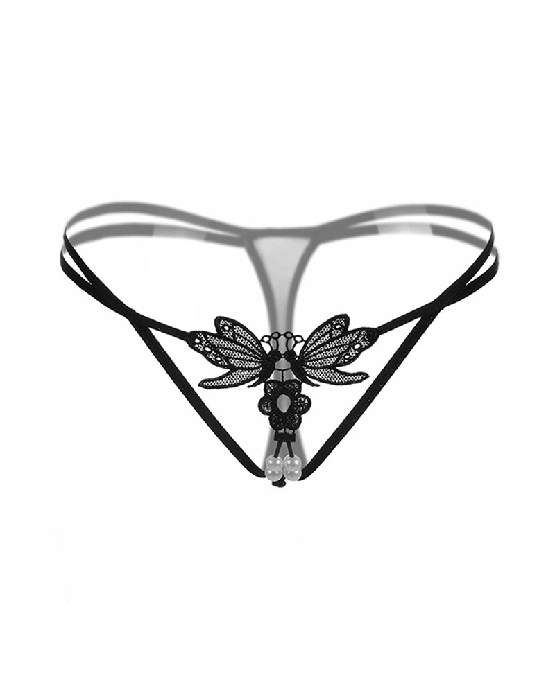 

Lace Mesh Beaded Thong, Style3