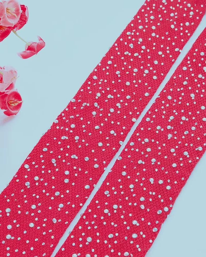 

Fishnet Rhinestone Decor Stockings, Red