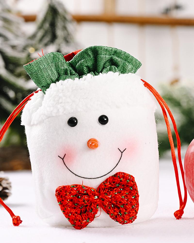 

1pc Christmas Drawstring Gift Bag Mini Candy Bag Kids Gift Treat Sack Favor Bag Christmas Holiday Party Supplies, Style2