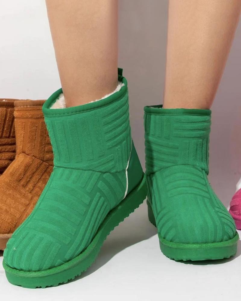 

Fuzzy Lined Snow Boots, Green