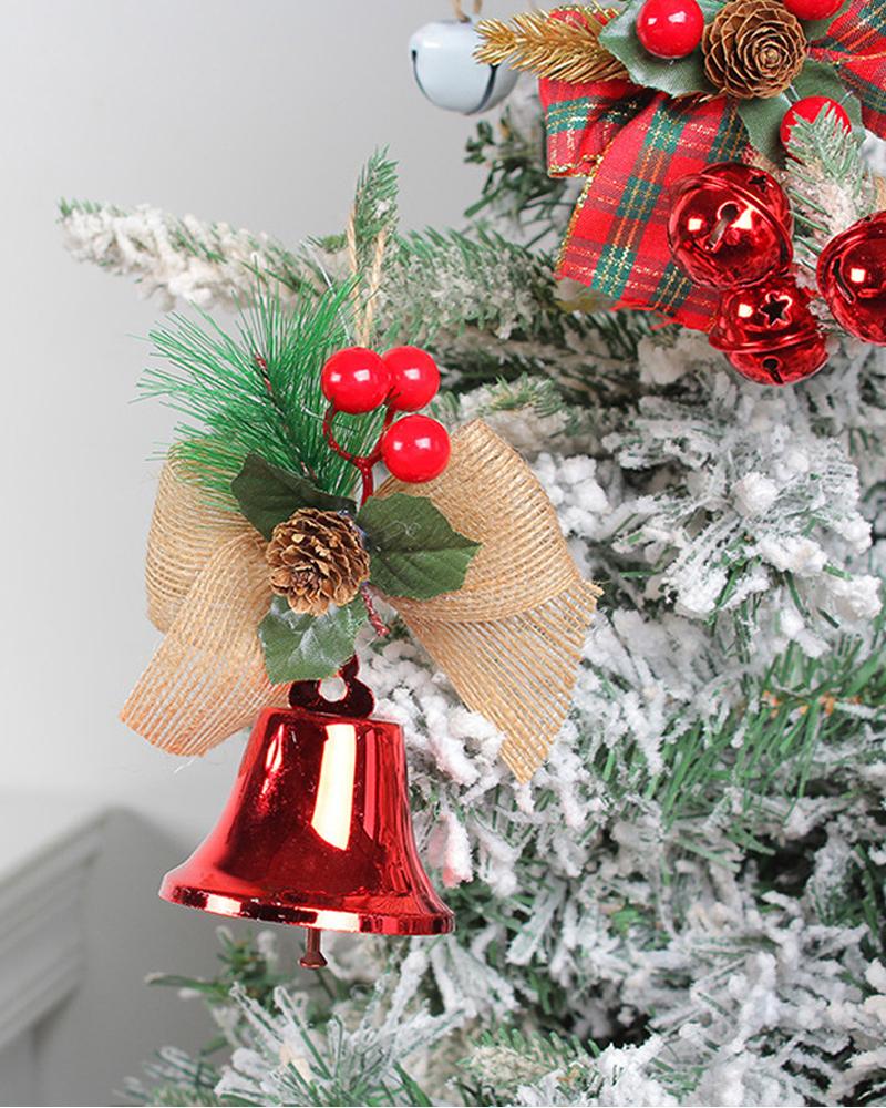 

1pc Christmas Bell Ornament Christmas Tree Hanging Bell Decoration Jingle Bell Pendant With Berry Pine Cones Indoor Outdoor Party Supplies, Style2