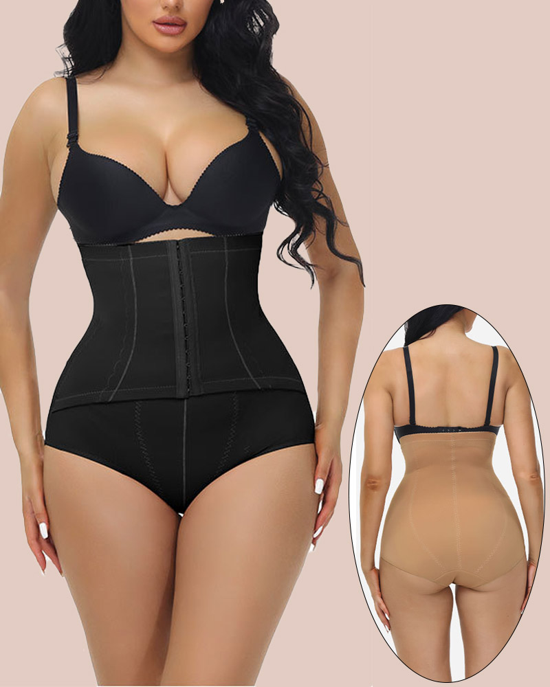 

Plus Size High Waist Butt Lifting Panty Postpartum Tummy Control Shaping Underwear Body Shaper, Black