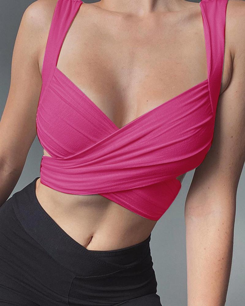 

Thick Strap Multi Way Bandage Tank Top, Hot pink