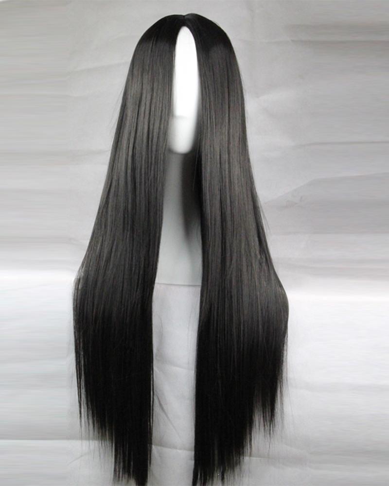 

Long Straight Hair Wig Natural Looking Cosplay Synthetic Wigs, Black