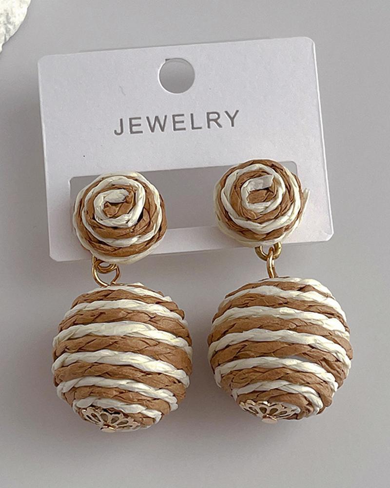

1Pair Braided Geometric Drop Earrings, Pastel