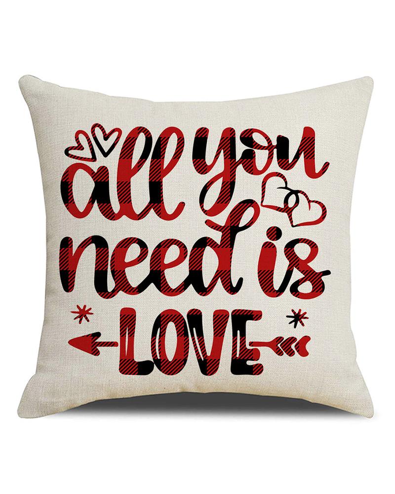 

Valentine's Day Pillow Cover 45×45cm Linen Cushion Case Pillowcase, Style3