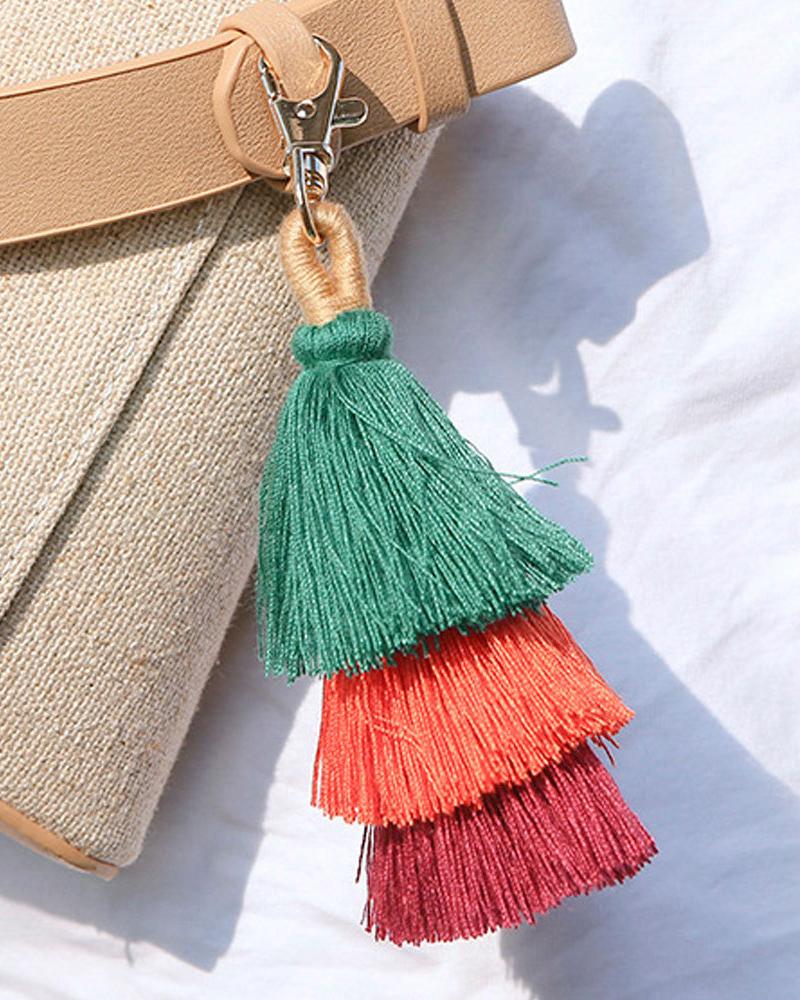

Tassel Tree Shaped Bag Accessories King Ring, Dark green
