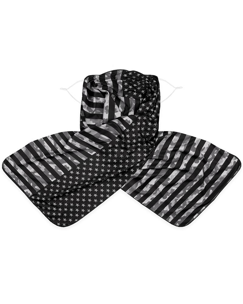 

Leaf / Flag / Leopard / Floral Print Breathable Scarf Face Mask, Gray