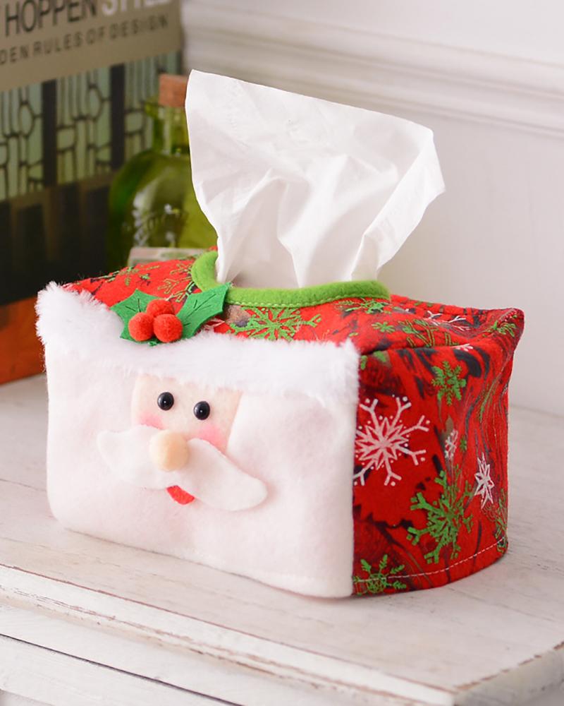 

Christmas Tissue Box Cover Ornament Tissue Holder Xmas Party Supplies, Red