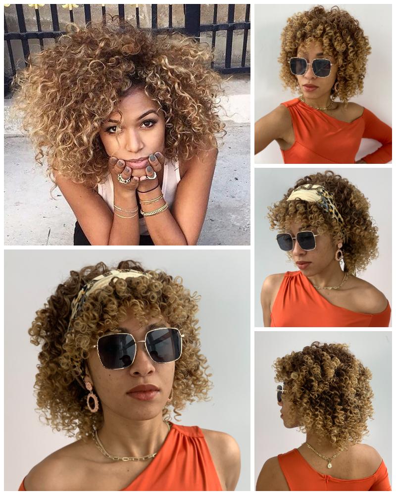 

Short Curly Explosion Wig, Gold